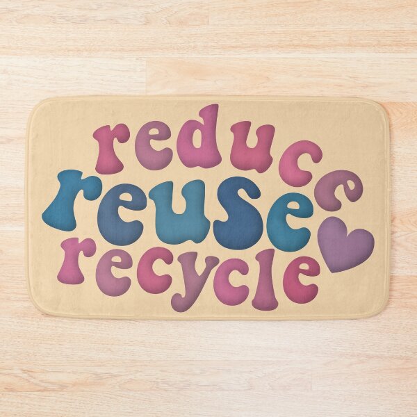 Item preview, Reduce Reuse Recycle Pink Blue Retro Environmental Advocacy designed and sold by cashewdays.