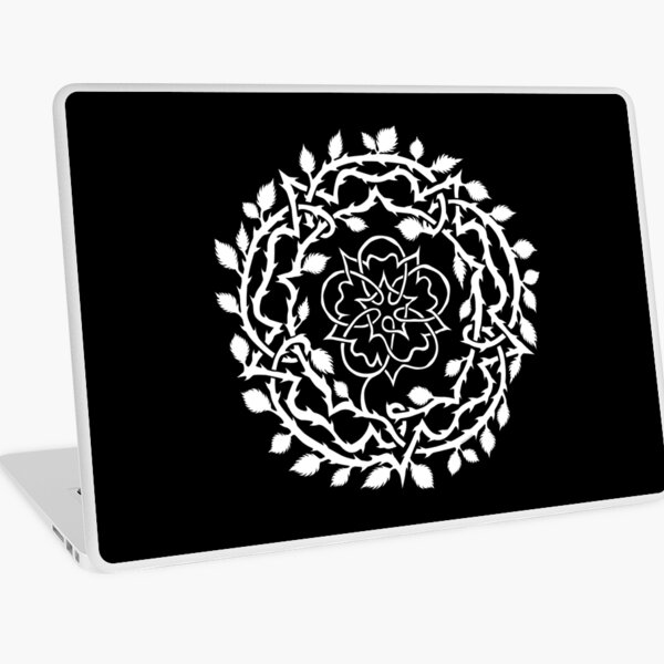Thorny White Rose Laptop Skin