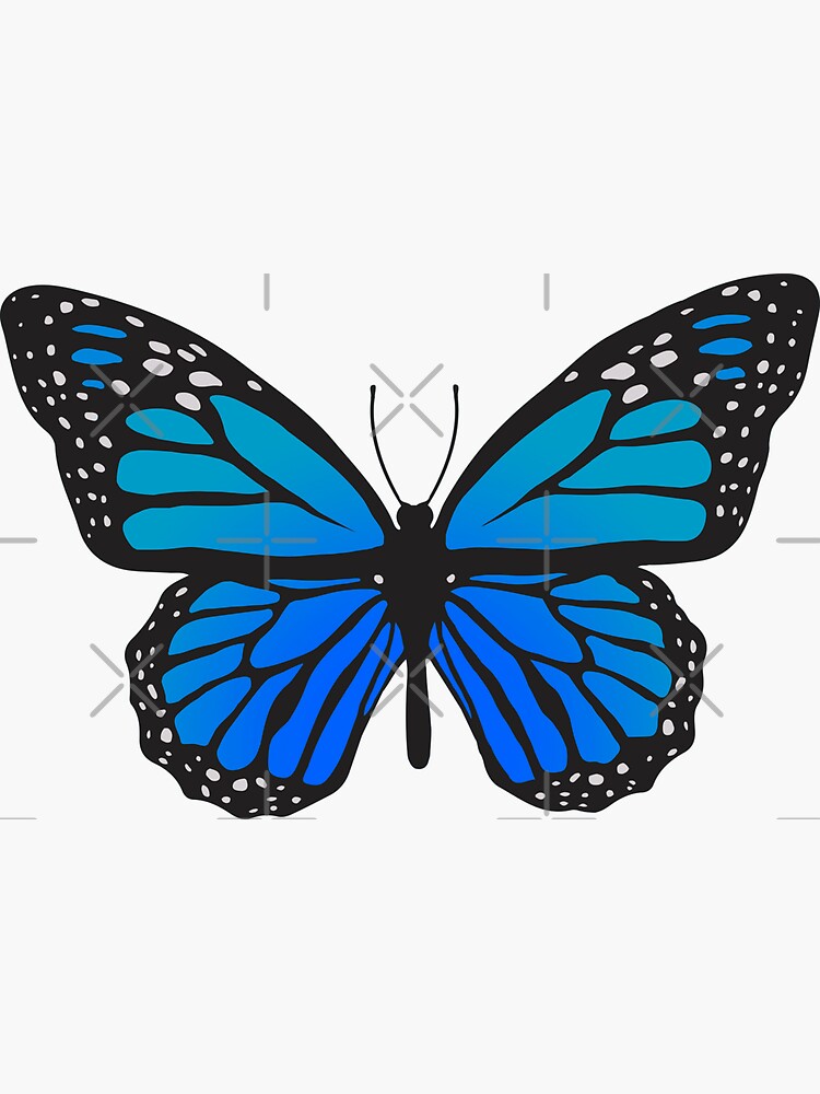 Sticker Papillon Monarque bleu sticker you