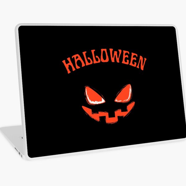 Halloween scary face, Happy Halloween Laptop Skin