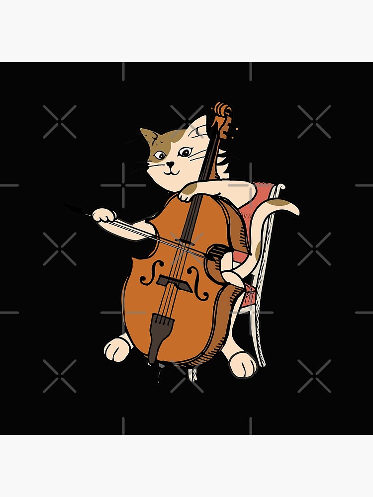 Cellist Cat Playing Cello Instrument Funny Gift for Violin Music