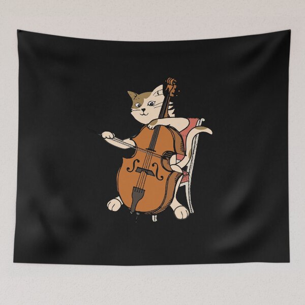 Item preview, Cellist Cat Playing Cello Instrument Funny Gift for Violin Music Lover designed and sold by alenaz.