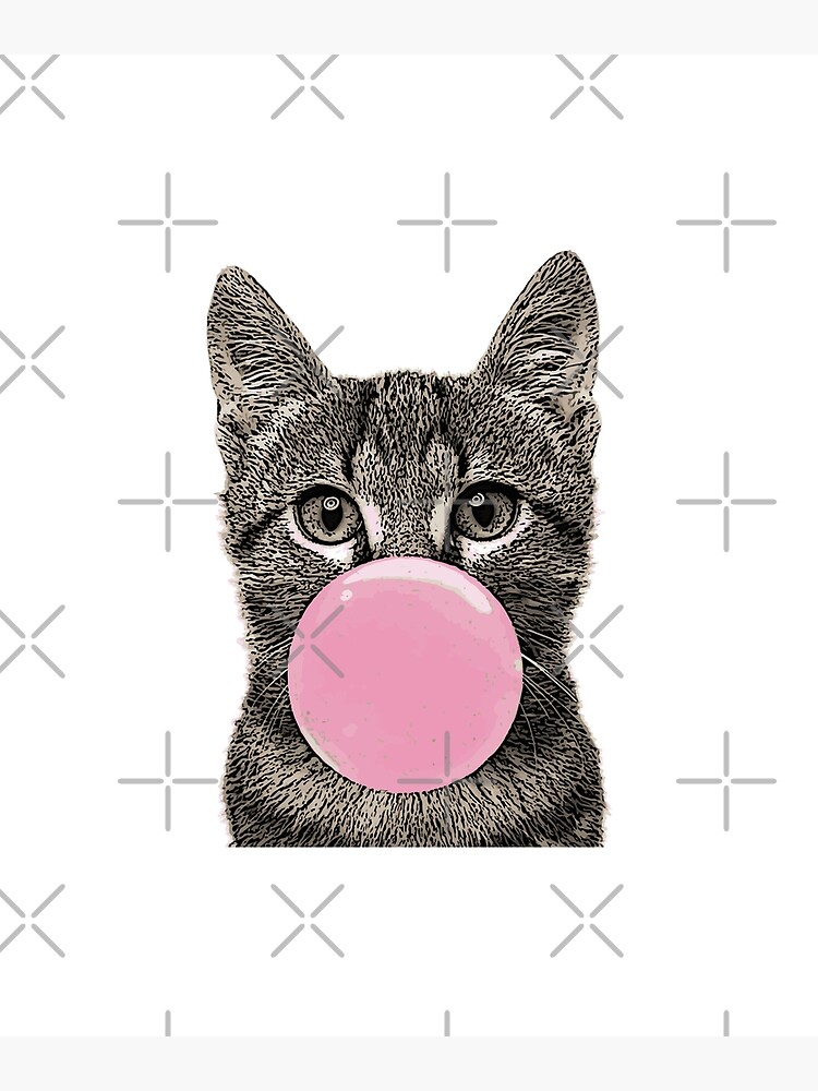 "The Bubble Cat Cat Chewing Gum Bubble" Poster for Sale by logocandy
