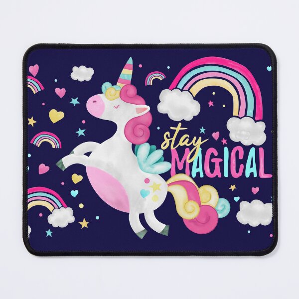 Item preview, Stay Magical Cartoon Unicorn with Rainbows  designed and sold by SquinkCreative.