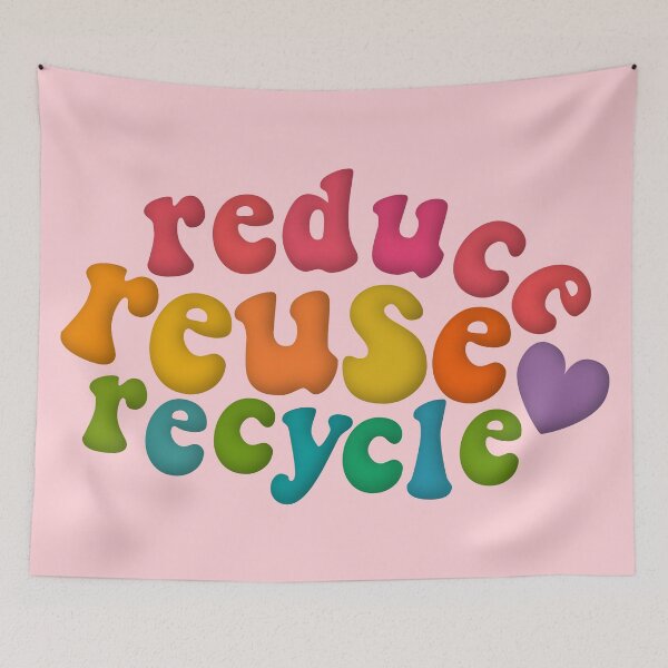 Item preview, Reduce Reuse Recycle Rainbow Retro Environmental Advocacy designed and sold by cashewdays.