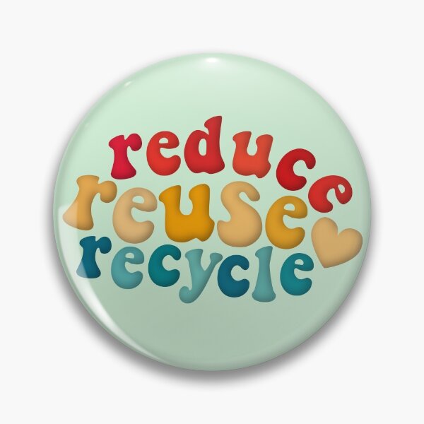 Item preview, Reduce Reuse Recycle Environmental Advocacy Red Yellow Blue Retro designed and sold by cashewdays.