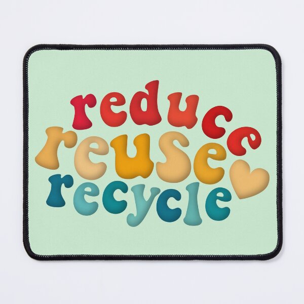 Item preview, Reduce Reuse Recycle Environmental Advocacy Red Yellow Blue Retro designed and sold by cashewdays.