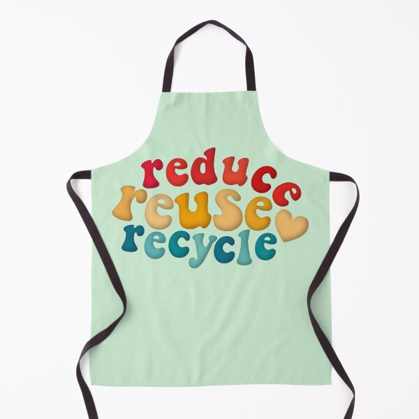 Aperçu de l'œuvre Réduire Réutiliser Recycler Plaidoyer Environnemental Rouge Jaune Bleu Rétro créée et vendue par cashewdays.