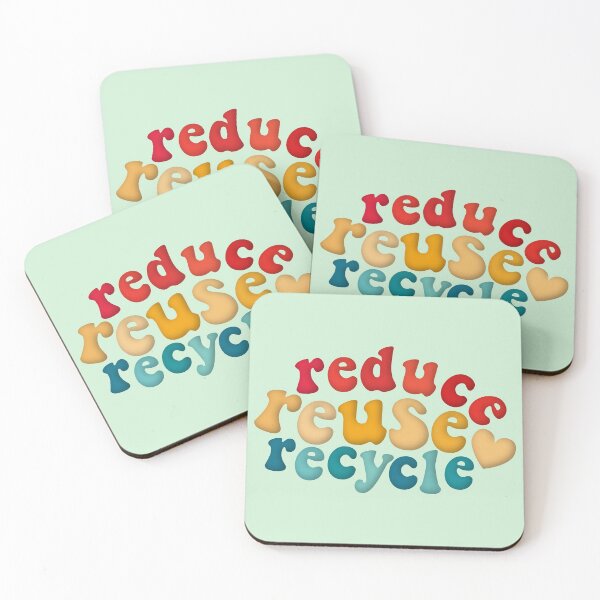Item preview, Reduce Reuse Recycle Environmental Advocacy Red Yellow Blue Retro designed and sold by cashewdays.