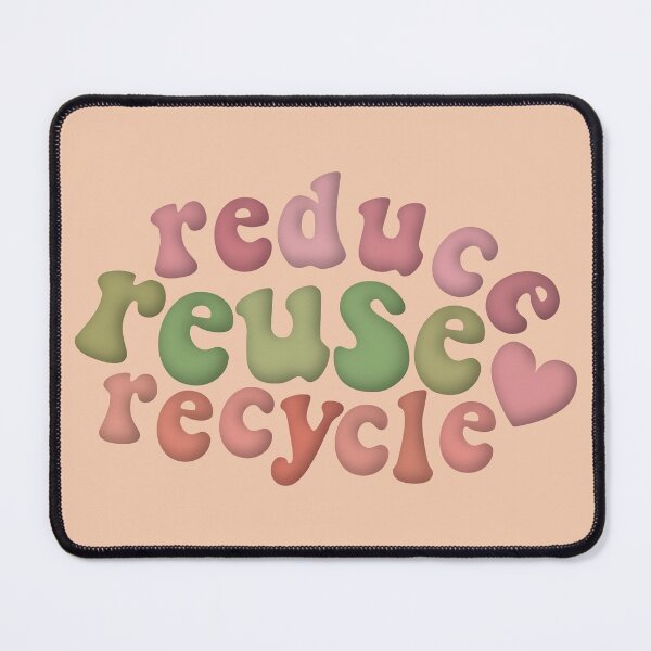 Item preview, Reduce Reuse Recycle Environmental Advocacy Pink Green Retro designed and sold by cashewdays.