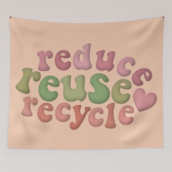 Item preview, Reduce Reuse Recycle Environmental Advocacy Pink Green Retro designed and sold by cashewdays.