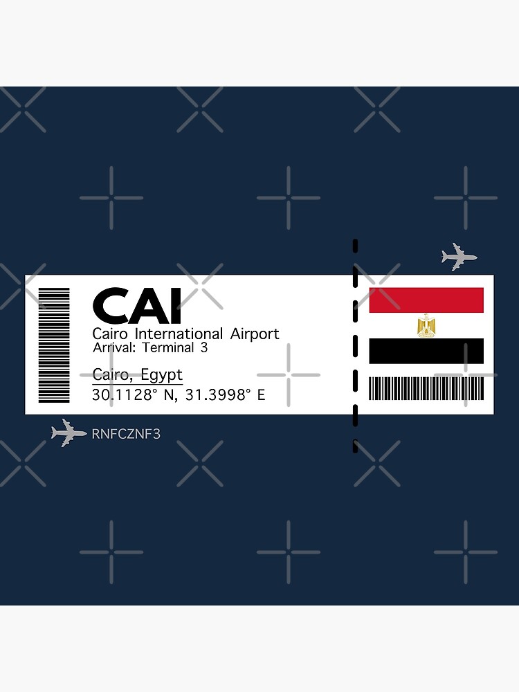 "CAI Cairo International Airport Boarding Pass Ticket" Photographic