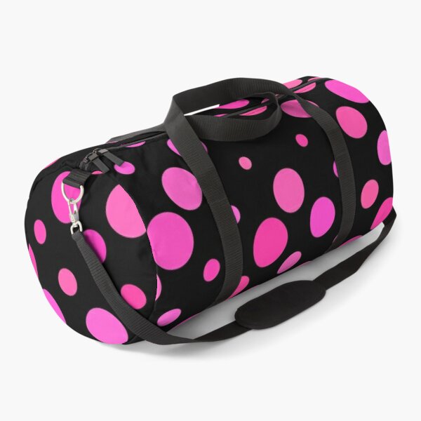 Dark Hot Pink Aesthetic Polka Dot Geometric Pattern Duffle Bag