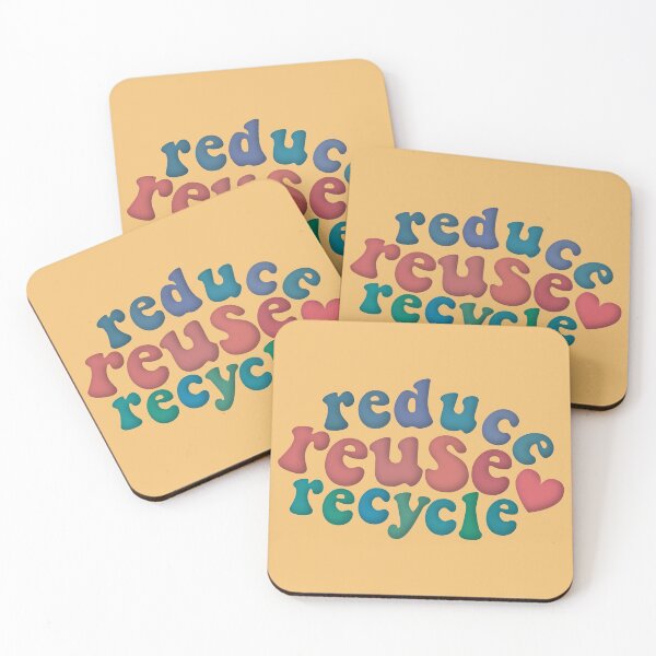 Item preview, Reduce Reuse Recycle Environmental Advocacy Blue Red Retro designed and sold by cashewdays.