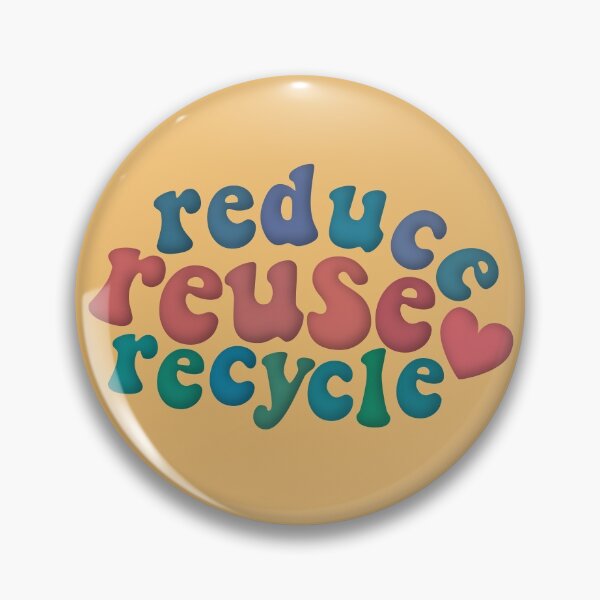 Item preview, Reduce Reuse Recycle Environmental Advocacy Blue Red Retro designed and sold by cashewdays.