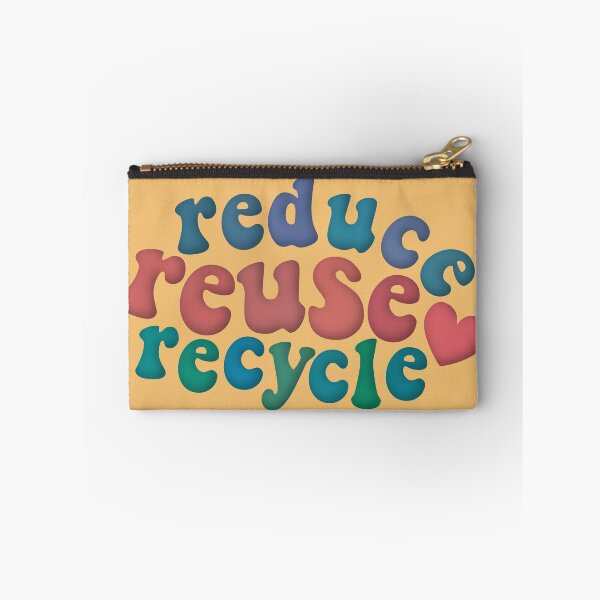 Aperçu de l'œuvre Réduire Réutiliser Recycler Plaidoyer Environnemental Bleu Rouge Retro créée et vendue par cashewdays.