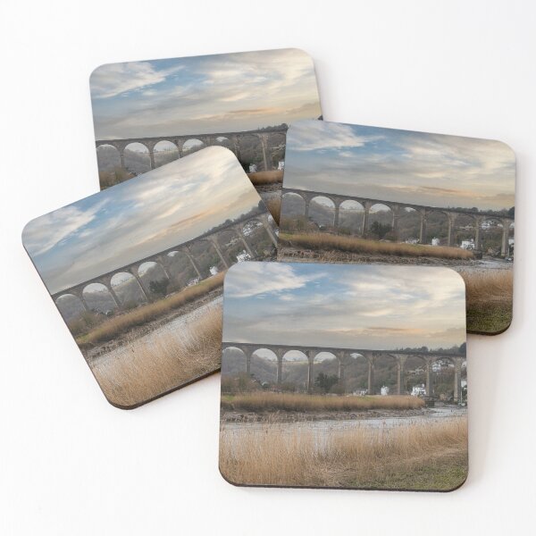 Item preview, Calstock Cornwall ,Calstock Viaduct and  River Tamar at sunset designed and sold by kathleenjean.
