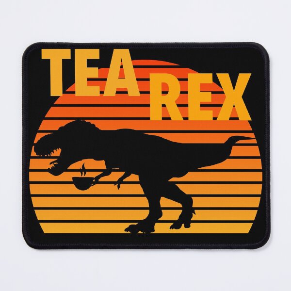 Item preview, Tea Rex Tea Loving T-Rex Drinking Tea Retro Sunset designed and sold by Zurickdesigns.
