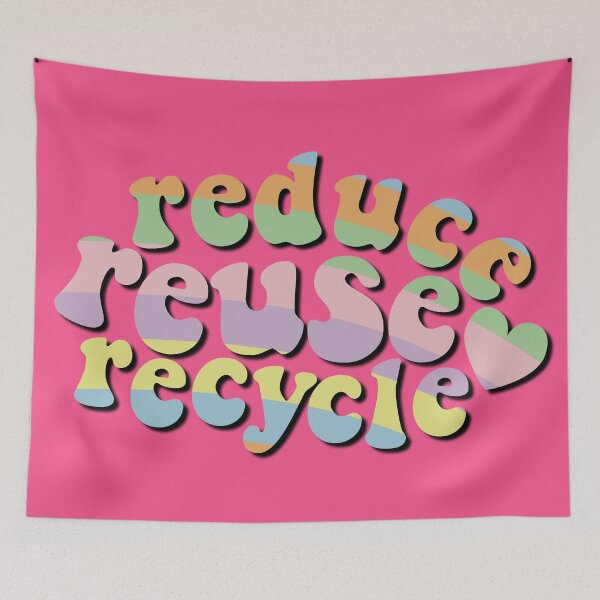 Item preview, Reduce Reuse Recycle Environmental Advocacy Pastel Stripes Retro designed and sold by cashewdays.