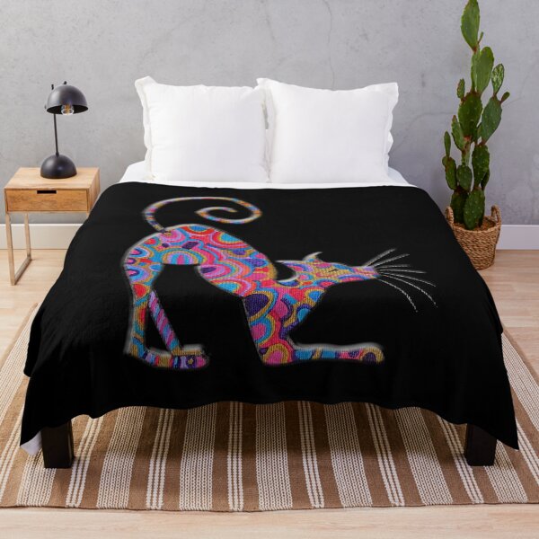 Item preview, Kat de Loon - Multi-coloured Psychedelic Cat designed and sold by RBinout.