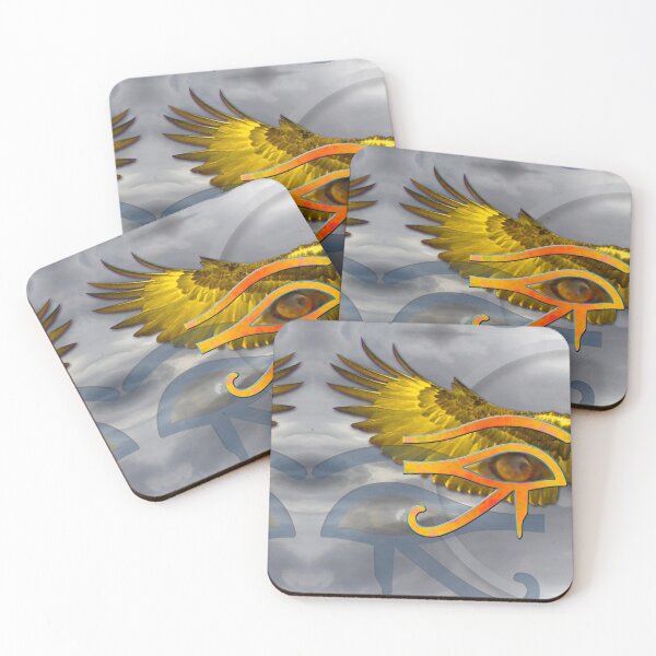 Item preview, Eye of Horus Yellow Eagle Wings in the Sky designed and sold by SpiritGifts.