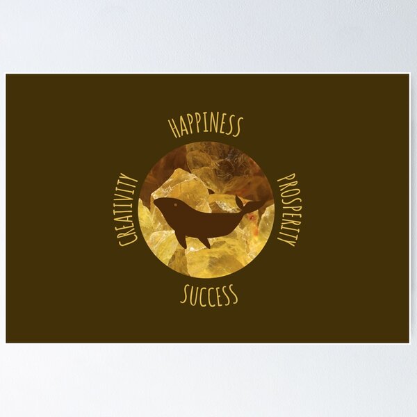 Item preview, Porpoise in Citrine Colors Happiness Creativity Success Prosperity designed and sold by Artventurous.