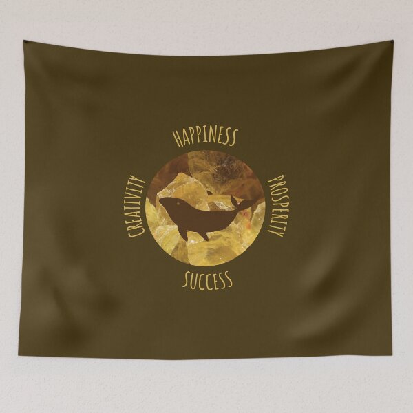 Item preview, Porpoise in Citrine Colors Happiness Creativity Success Prosperity designed and sold by Artventurous.