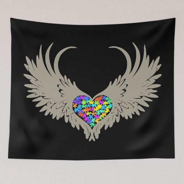 Item preview, Autism Puzzled Heart Angel Wings #4 designed and sold by Hypnotees.