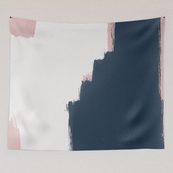 Item preview, Minimal Abstract Art in Blush Pink and Navy Blue  designed and sold by kasamor.