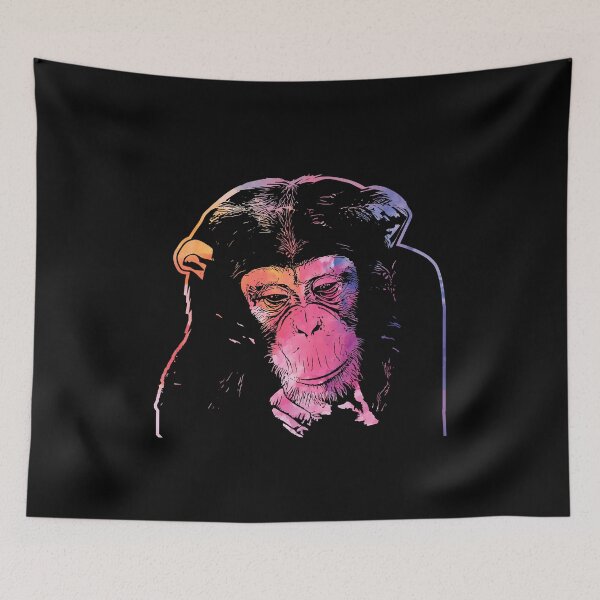 Item preview, Monkey chimpanzee face thoughtful animal head graphic designed and sold by brunsch-print.