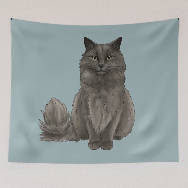 Item preview, Grey cat illustration designed and sold by Milanicole.