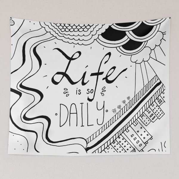 Item preview, Life Is So Daily Black Outline designed and sold by lineartdesigns.