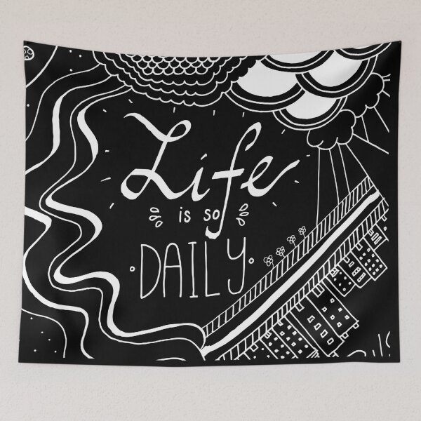 Item preview, Life Is So Daily White Outline designed and sold by lineartdesigns.