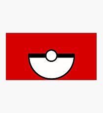 Pokemon - Pokeball RED White Photographic Print