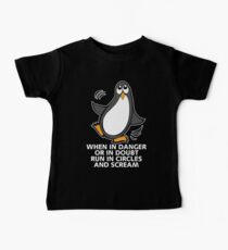 When in Danger or in Doubt Funny Penguin Baby Tee