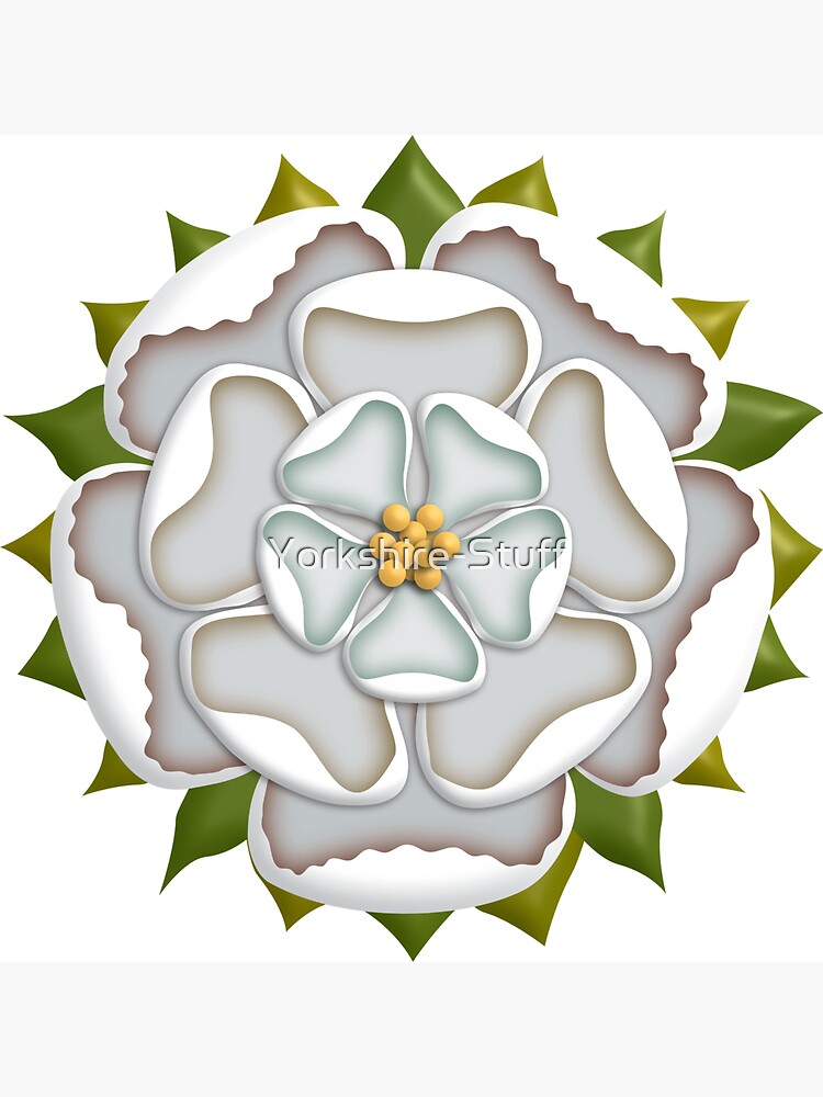 Tudor White Rose of Yorkshire Magnet