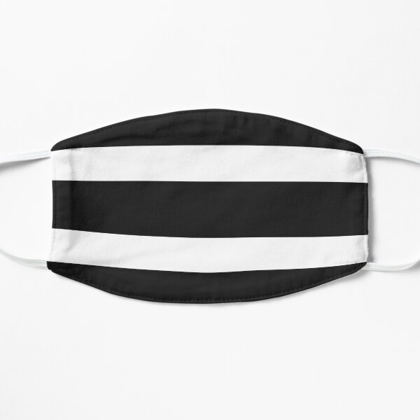 Black and white wide stripes Flat Mask