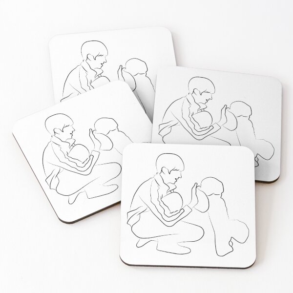 Item preview, BTS Jungkook Playing with a Dog -Line Art ver.  designed and sold by kpupsister.