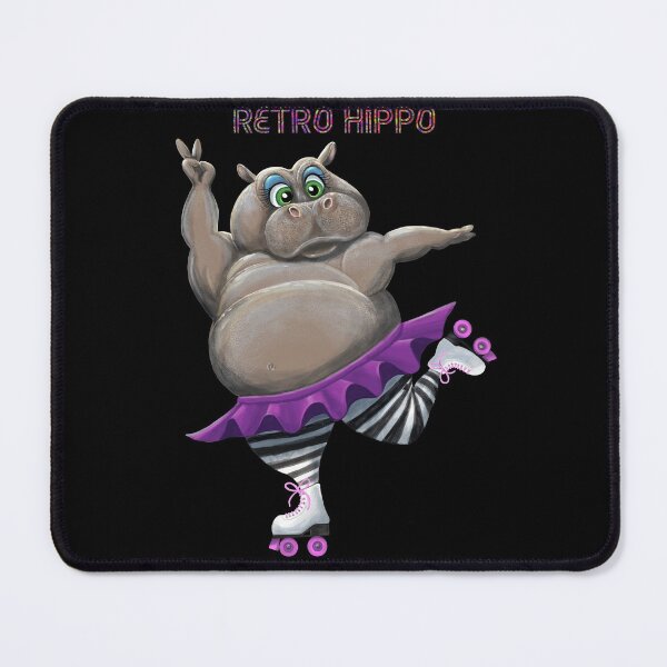 Item preview, Roller Skating Retro Hippo designed and sold by Zurickdesigns.