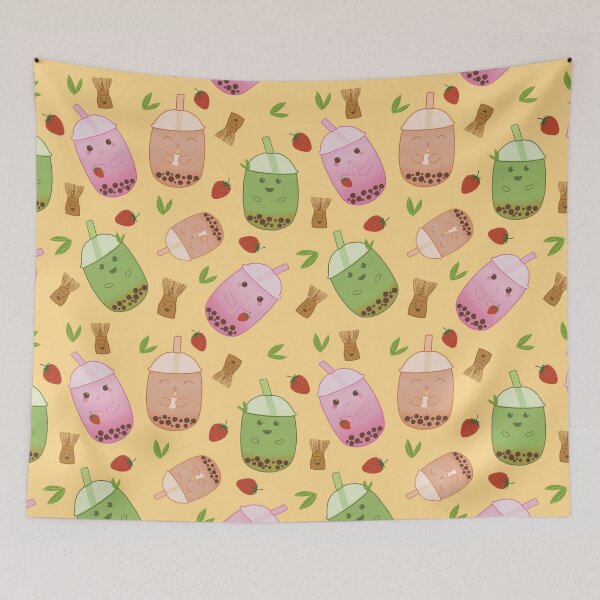 Item preview, Cute Bubble Tea Pattern Art designed and sold by jvcoart.