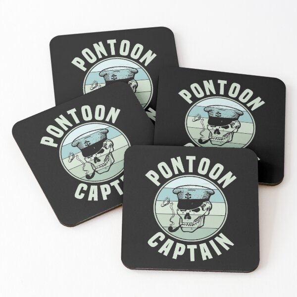 Item preview, Pontoon captain Funny skeleton skull illustration Retro | Gifts for pontoon owners designed and sold by Violet Treasures.