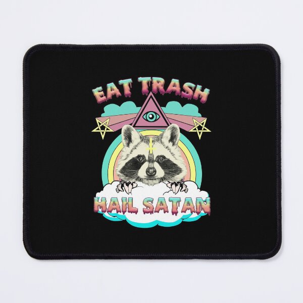 Item preview, Eat Trash Hail Satan Raccoon Pentagram Satanic Garbage Gang designed and sold by fatboys.