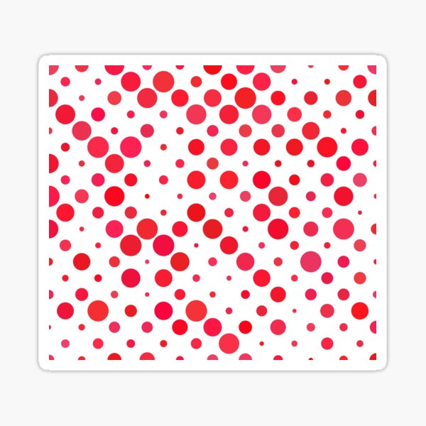 Red and White Aesthetic Polka Dot Geometric Pattern Sticker