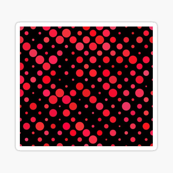 Red and Black Aesthetic Polka Dot Geometric Pattern Sticker