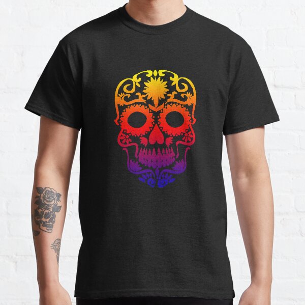 Mens Contigo mexican skull lounge diner shirt Gothic Psychobilly Blk Red Gry 