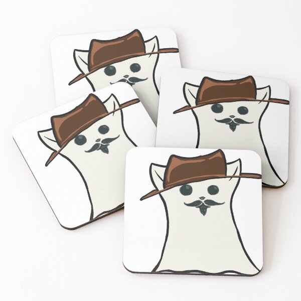 Item preview, Ghost cat with hat designed and sold by Hellebores_Rex_Designs.
