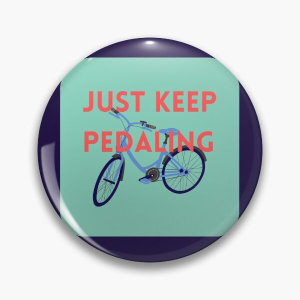 Item preview, Just Keep Pedaling (Mint Green / Blue Bicycle) designed and sold by baldbird.