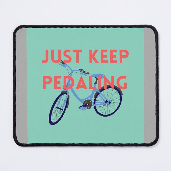Item preview, Just Keep Pedaling (Mint Green / Blue Bicycle) designed and sold by baldbird.