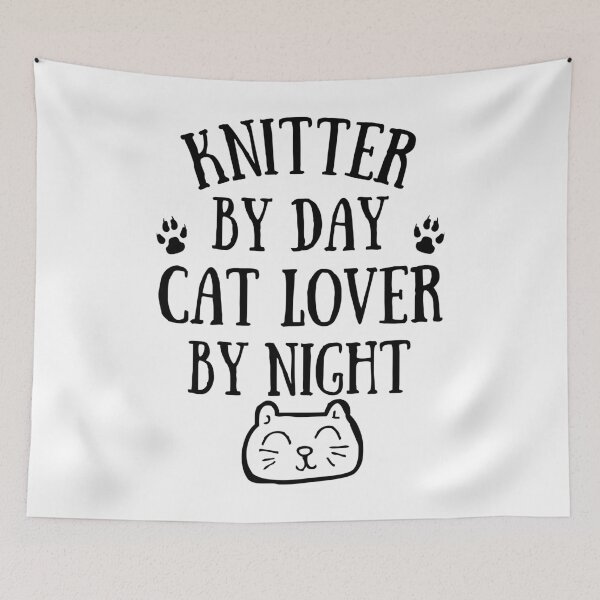 Item preview, Knitter by day. Cat lover by night designed and sold by TheGreenGoat.