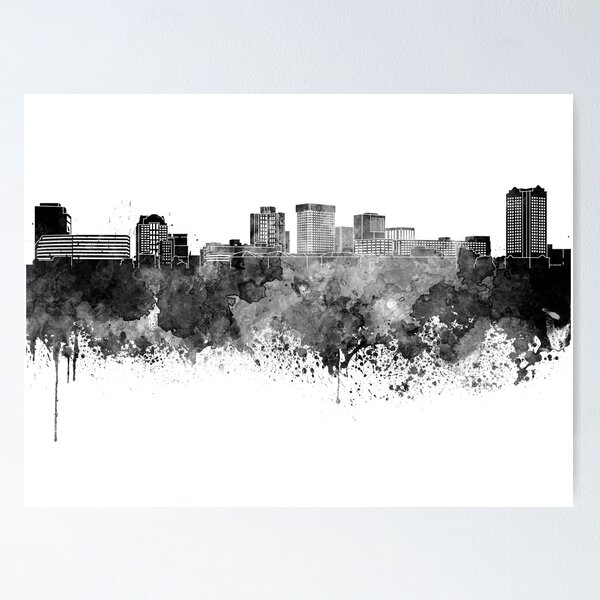 Item preview, Norfolk skyline in black watercolor designed and sold by paulrommer.